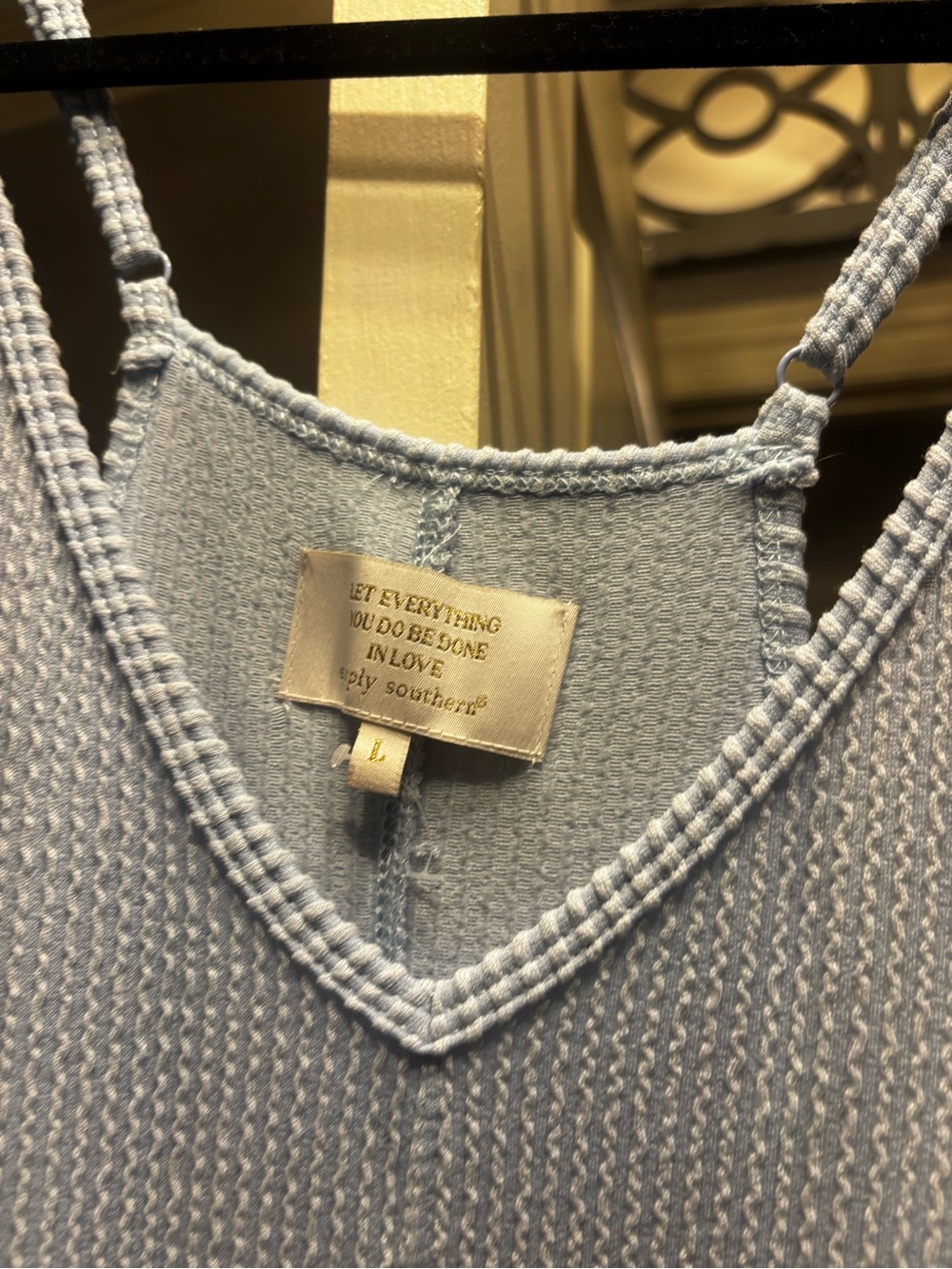 Simply Southern Light Blue Ribbed Tank Jumpsuit
